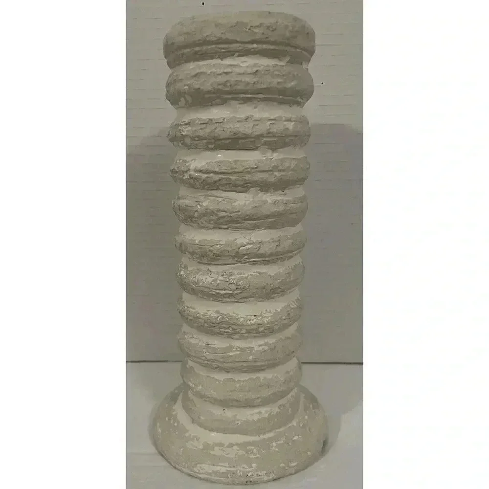 Stone Pillar Candle‎ Holder 9.5”Candle Up To 1.5” Medium Beige￼ Trend Candle Run